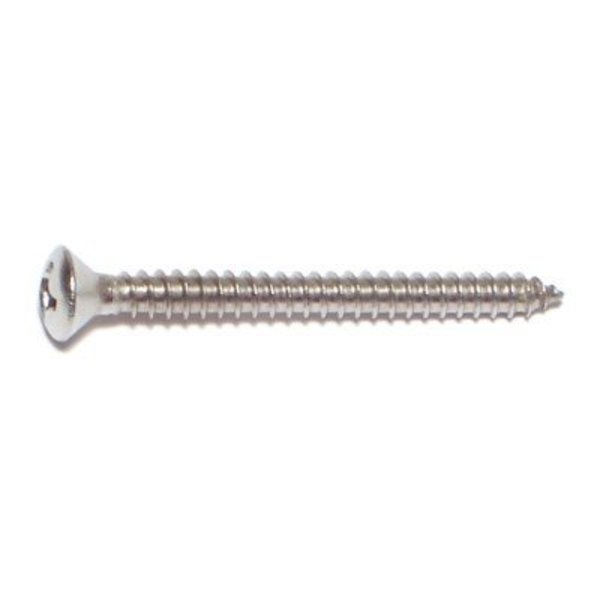 Midwest Fastener Sheet Metal Screw, #6 x 1-1/2 in, 18-8 Stainless Steel Oval Head Phillips Drive, 15 PK 68221